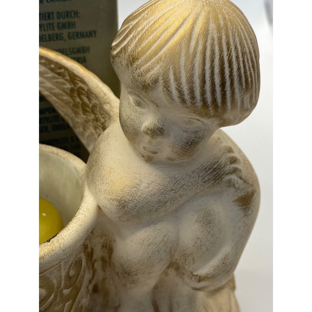 Vintage Angel Figurine With Gold-Tone Candle Holder By PartyLite